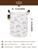 Picture of HUNRUNG Laundry Hamper,Large Canvas Fabric Lightweight Storage Basket Toy Organizer Dirty Clothes Collapsible Waterproof for College Dorms（Round-Rainbow）