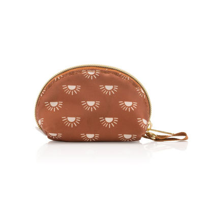 Picture of Itzy Ritzy Everything Storage Pouch; Small Zipper Pouch Holds 2 Pacifiers; Snap Handle Attaches to Diaper Bag, Stroller, Purse; Holds Earbuds, Chargers, Change or Disposable Bags (Terracotta Sunrise)