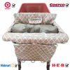 Picture of Soft Pillow Attached 2-in-1 Shopping Cart and High Chair Cover for Baby, Cotton Padded Cart Cover, Fold'n Roll Style, Portable with Carry Bag (Gray Grid)