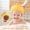 Picture of FUSACONY Baby Shower Cap Shield, Shower Cap for Kids, Visor Hat for Eye and Ear Protection for 0-9 Years Old Children, Cute Crown Shape Makes the Baby Bath More Fun(Yellow)
