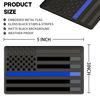 Picture of Embossed 3D Metal Thin Blue Line All Black American Flag Emblem Decal Stickers (2 Pairs), Matte Black 5" x 3" Patriotic USA US Flag Decals for Car, Truck, Motorcycle Honoring Police Law Enforcement