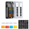 Picture of 12-Way Marine Fuse Block,Waterproof 12v Fuse Block with LED Indicator for 12V/24V Automotive Golf Cart Truck Car Boat Marine RV Motorcycle
