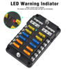 Picture of 12-Way Marine Fuse Block,Waterproof 12v Fuse Block with LED Indicator for 12V/24V Automotive Golf Cart Truck Car Boat Marine RV Motorcycle