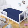 Picture of NTBAY 2 Pack 100% Brushed Microfiber Fitted Crib Sheet, Super Soft and Cozy 28x52 Crib Sheet for Standard Crib and Toddler Mattresses, Boys, Girls, Unisex, Navy Blue, 28x52 Inches