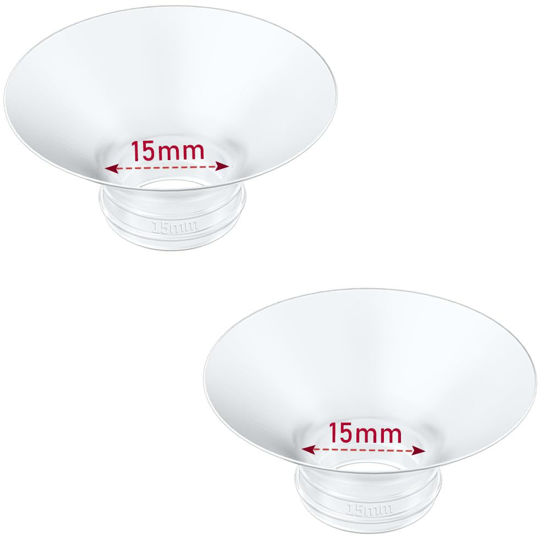 Picture of IVARONAL Flange Insert 2PCS 15mm Compatible with Momcozy M9/M6/M5/S12 Pro/S9 Pro/S12/S9,Spectra/Medela/Elvie/Bellababy/TSRETE/AWESMOM/Lansinoh Breast Pump 24mm Shields/Flanges