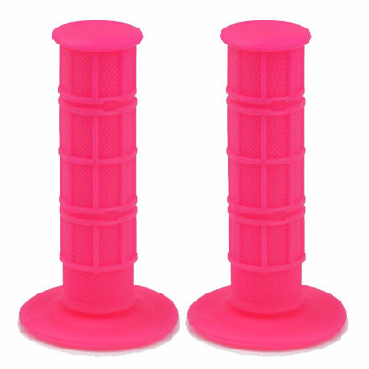 Picture of HIAORS Soft Rubber Handle Grips For Chinese Pit Dirt Motor Trail Bike Motorcycle 50cc 70cc 90cc 110cc 125cc 140cc 150cc 160cc CRF50 XR50 SSR YCF IMR Atomik Thumpstar BSE Apollo Kayo Stomp Parts Pink