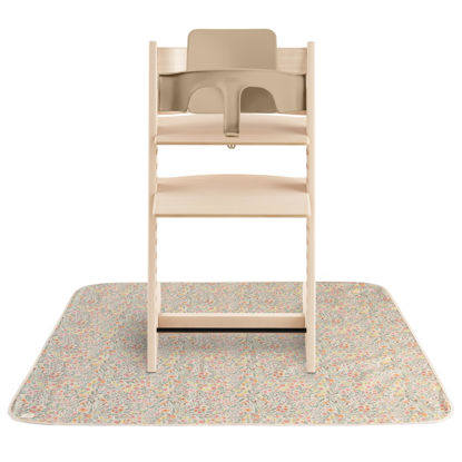 Picture of mushie Baby Splat Mat 42.5x42.5 Inch (Pastel Blooms) | Water Resistant for Under High Chair and Infant Play