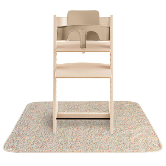 Picture of mushie Baby Splat Mat 42.5x42.5 Inch (Pastel Blooms) | Water Resistant for Under High Chair and Infant Play