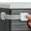 Picture of Child Safety Strap Locks (4-Pack) Baby Locks for Cabinets and Drawers, Toilet, Fridge & More. 3M Adhesive Pads. Easy Installation. (White/Gray)