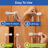 Picture of Child Safety Strap Locks (4-Pack) Baby Locks for Cabinets and Drawers, Toilet, Fridge & More. 3M Adhesive Pads. Easy Installation. (White/Gray)