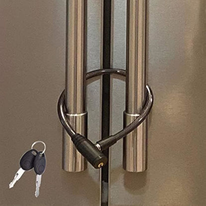Picture of Urban August Child-Proof Refrigerator Lock for Kids & Adults - Lock for French Door Fridge and Cabinet (Regular, Black - 1 Pack)