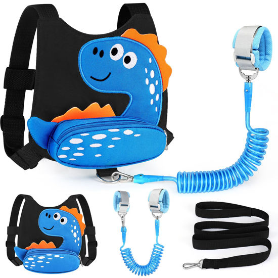 Picture of Accmor Toddler Harness Leash with Anti Lost Wrist Link, Cute Dinosaur Kids Harnesses Children Leashes, Baby Walking Harness Keep Child Close Wristband Strap for Boys Travel