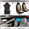 Picture of 17 Pcs Car Seat Cover Full Set for Women Universal Fit Car Front Rear Seat Covers Fluffy Steering Wheel Covers Fleece Handbrake Shift Cover Hanging Accessory Holder Ring Emblem (Turquoise Black)