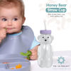Picture of The 730 Project Honey Bear Straw Cup for Babies, 8-oz Honey Bear Cup with Lid, 3-Pack Therapy Learning Honeybear Straw Cup, Baby Honey Bear Bottle Set, Unicorn PURPLE