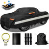 Picture of OWEEIO 30 Layers Car Cover for Automobiles All Weather Waterproof, Outdoor Snowproof UV Protection Windproof, No Zipper, Soft Cotton, Heavy Duty Universal Car Covers, (Black, Fit Truck 231"-250")