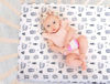 Picture of 4 Pack Woodland Forest Animals Wood Neutral Unisex Fitted Baby Crib Sheets Set for Baby Boys or Girls Black and White