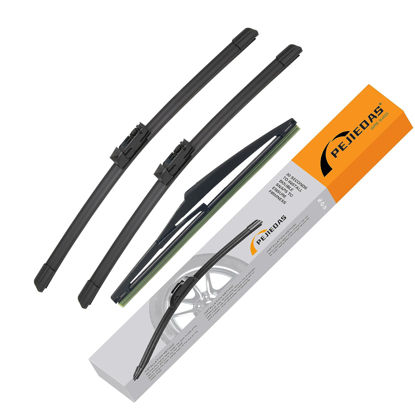 Picture of 3 Wiper Blades for Mazda CX-5 CX-9 2017 2018 2019 2020 2021, Front Wiper Blades + Rear Wiper Blades, OE Original Style (24" + 18" + 14" - Pack of 3)