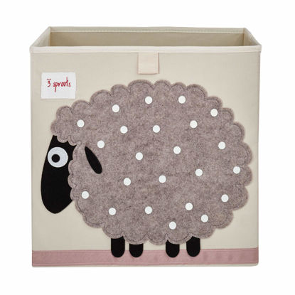 Picture of 3 Sprouts Toy Storage Organizer: Toy Box Cube Organizer for Playroom, Nursery - Foldable Storage Bin - Sheep
