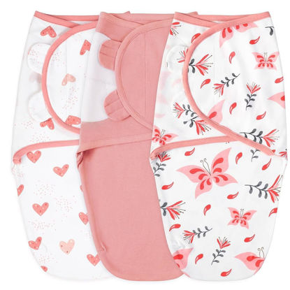 Picture of Yoofoss Baby Swaddles for Newborns 100% Cotton, Adjustable Swaddle 3-6 Months 3 Pack Newborn Swaddle Sack, Breathable Soft(Medium)