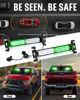 Picture of HLauto 1002L Emergency Strobe Traffic Advisor Light Bar: 40LED Dash Safety Warning Flashing Front/Rear Windshield Visor Light for Construction Vehicle, Trucks (2x10.7inch, Green White)