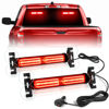 Picture of HLauto 1002L Emergency Strobe Traffic Advisor Light Bar: 40 LED Dash Safety Warning Flashing Light, Front/Rear Windshield Visor Light for Construction Vehicle, Tow/Plow Truck (2x10.7inch, Red)