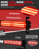 Picture of HLauto 1002L Emergency Strobe Traffic Advisor Light Bar: 40 LED Dash Safety Warning Flashing Light, Front/Rear Windshield Visor Light for Construction Vehicle, Tow/Plow Truck (2x10.7inch, Red)