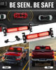Picture of HLauto 1002L Emergency Strobe Traffic Advisor Light Bar: 40 LED Dash Safety Warning Flashing Light, Front/Rear Windshield Visor Light for Construction Vehicle, Tow/Plow Truck (2x10.7inch, Red)