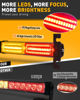 Picture of HLauto 1002L Emergency Strobe Traffic Advisor Light Bar: 40LED Dash Safety Warning Flashing Front/Rear Windshield Visor Light for Construction Vehicle, Trucks (2x10.7inch, Amber Red)