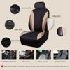 Picture of CAR PASS Line Rider Sporty Cloth 11PCS Universal Fit Car Seat Cover -100% Breathable with 5mm Composite Sponge Inside,Airbag Compatible,3zipper Bench(Full Set, Black and Beige)
