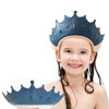 Picture of FUSACONY Baby Shower Cap Shield, Shower Cap for Kids, Visor Hat for Eye and Ear Protection for 0-9 Years Old Children, Cute Crown Shape Makes the Baby Bath More Fun(Blue)