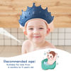 Picture of FUSACONY Baby Shower Cap Shield, Shower Cap for Kids, Visor Hat for Eye and Ear Protection for 0-9 Years Old Children, Cute Crown Shape Makes the Baby Bath More Fun(Blue)