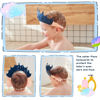 Picture of FUSACONY Baby Shower Cap Shield, Shower Cap for Kids, Visor Hat for Eye and Ear Protection for 0-9 Years Old Children, Cute Crown Shape Makes the Baby Bath More Fun(Blue)