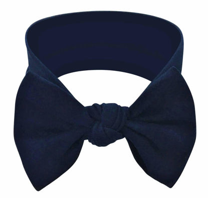 Picture of BABYGIZ Baby Girl Headbands-Infant,Toddler Cotton Handmade Hairbands with Bows Child Hair Accessories (Dark Navy Blue)