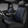 Picture of CAR PASS Piping Luxury PU Leather Two Front Car Seat Covers,Waterproof Anti- Slip Seat Covers Compatible with Front Seat Armrests,Universal Fit for Suvs,Vans,Trucks,Airbag Compatible(Black and Blue)