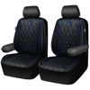 Picture of CAR PASS Piping Luxury PU Leather Two Front Car Seat Covers,Waterproof Anti- Slip Seat Covers Compatible with Front Seat Armrests,Universal Fit for Suvs,Vans,Trucks,Airbag Compatible(Black and Blue)