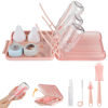 Picture of YomauiYee Baby Bottle Brush Set-6 in 1 Bottle Brush Cleaner with Silicone Bottle Brush,Drying Rack,Nipple Brush,Straw Brush,Soap Dispenser&Storage Box-Baby Essentials Gifts for Home&Travel(Pink)