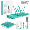 Picture of YomauiYee 6 in 1 Bottle Brush Set,Bottle Cleaner Brush Kit with Bottle Brush,Drying Rack,Nipple Brush,Straw Brush,Soap Dispenser&Storage Box,Portable Baby Essentials for Home&Travel
