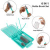 Picture of YomauiYee 6 in 1 Bottle Brush Set,Bottle Cleaner Brush Kit with Bottle Brush,Drying Rack,Nipple Brush,Straw Brush,Soap Dispenser&Storage Box,Portable Baby Essentials for Home&Travel