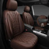 Picture of CAR PASS Piping Luxury Faux PU Leather Two Front Car Seat Covers, Waterproof Anti Slip Seat Covers Compatible with Front Seat Armrests,Universal Fit for Suvs,Vans,Trucks,Airbag Compatible, All Brown