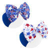 Picture of YanJie Baby Bows 4th of July Headband Patriotic Bows Handmade Stretchy Headband New Born Bows Star Bows for Girls Infants Toddlers