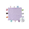 Picture of CREVENT Tag Security Blankets for Babies, Soft Small Loveys for Girls, Baby Comforter Sensory Blanket, Great Gifts for Birthday Baby Shower (10"X10" Purple Tag)