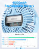 Picture of SWEETFULL Portable Stroller Fan, with Display 4000mAh Battery Powered Mini Clip On Fan, 4-Speed Rechargeable Small Personal Fan Handheld Desk Cooling Fan for Baby Car Seat Crib Travel Blue