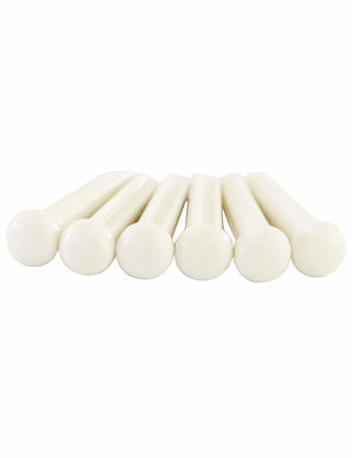 Picture of Metallor Guitar Bridge Pins String Pegs for Acoustic Guitar Parts Replacement Set of 6 Pieces White.