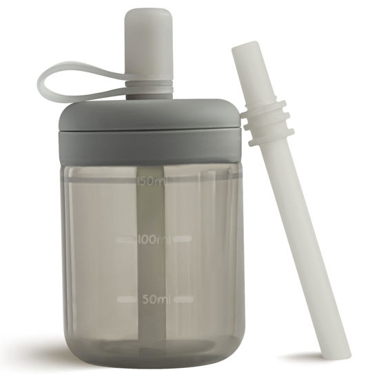 Picture of Moonkie Baby Straw cup | Silicone Toddler Sippy Cup Training Cup with Straw Lid | BPA-Free Drop-Proof Baby Cup | Baby Led Weaning | 6 Months+, 5 oz, 1pack