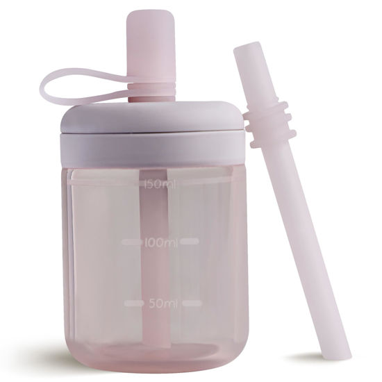 Picture of Moonkie Baby Straw cup | Silicone Toddler Sippy Cup Training Cup with Straw Lid | BPA-Free Drop-Proof Baby Cup | Baby Led Weaning | 6 Months+, 5 oz, 1pack