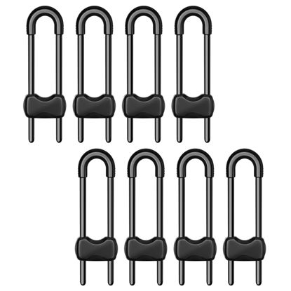 Picture of LLOOC Cabinet Locks for Babies,8 Pack U-Shaped Child Locks for Cabinets, Baby Proofing Cabinets, Child Proof Cabinet Latches,Child Safety Cabinet Locks with Adjustable (Black)