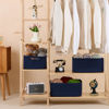 Picture of MiniArk Large Storage Baskets for Shelves, Closet Organizers and Storage Bins for Clothes Blanket Towels, Baby Nursery, Toy Baskets Box, Woven Rope Baskets, 17 x 13 x 7.5”, 3 Packs Navy Blue