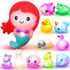 Picture of JOYIN 12 PCS Light Up Bath Toys, Toddler Flashing Colourful LED Bathtub Mermaid Toy, Baby Bathtime Floating Rubber Shower Gifts for Infant Kids Boy Girl Birthday Valentines Swimming Pool Party
