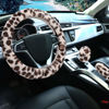 Picture of Fuzzy Steering Wheel Cover for Women Girls, Accmor Universal Fit 15 inch Fur Car Wheel Cover & Handbrake Cover & Gear Shift Cover Set, Fashion Leopard Winter Warm Fluffy Vehicle Wheel Protector