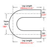 Picture of FGJQEFG 2.25 Inch 180 Degree DIY Custom Mandrel Exhaust Pipe Tube Pipe, T304 Stainless Steel, Universal Fit, 22.82 Inch End to End Length, 2.25'' OD Mandrel Bend Pipe
